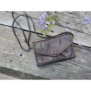 Vintage Julia Duren Brown Leather Crossbody Purse Handbag